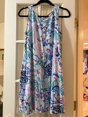 Lilly Pulitzer Pastel Blue, Pink & Green Paisley Swing Dress